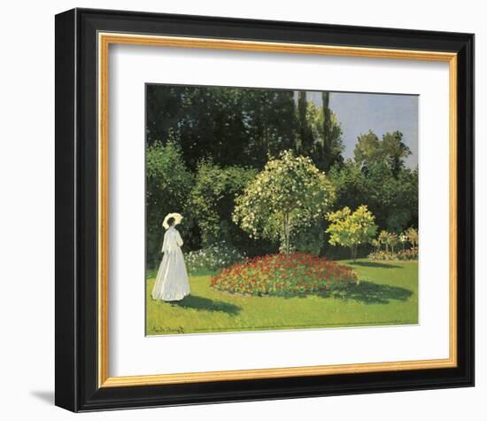 Woman in the Garden-Claude Monet-Framed Art Print