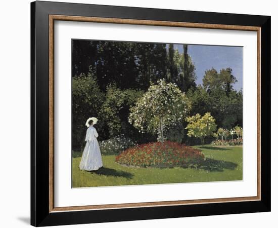 Woman in the Garden-Claude Monet-Framed Art Print