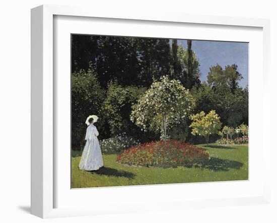 Woman in the Garden-Claude Monet-Framed Art Print