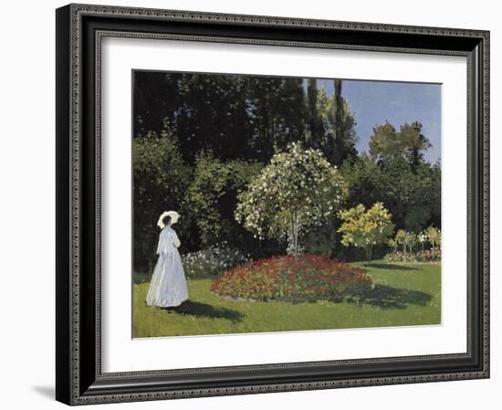 Woman in the Garden-Claude Monet-Framed Art Print
