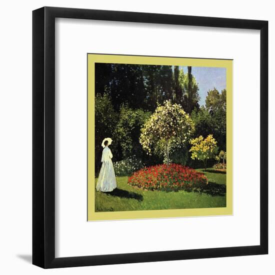 Woman in the Garden-Claude Monet-Framed Art Print