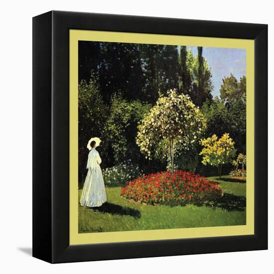 Woman in the Garden-Claude Monet-Framed Stretched Canvas