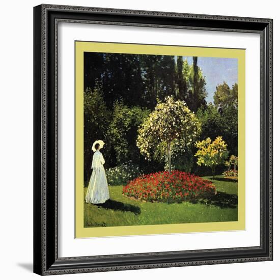 Woman in the Garden-Claude Monet-Framed Art Print