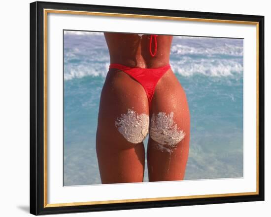 Woman in Thong at Beach with Sandy Bottom-Bill Bachmann-Framed Photographic Print