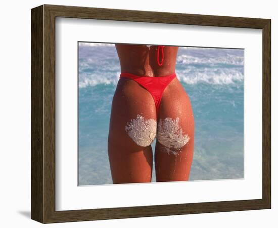 Woman in Thong at Beach with Sandy Bottom-Bill Bachmann-Framed Photographic Print