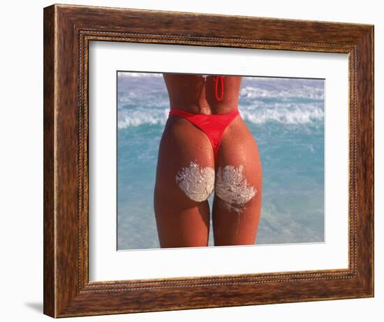 Woman in Thong at Beach with Sandy Bottom-Bill Bachmann-Framed Photographic Print