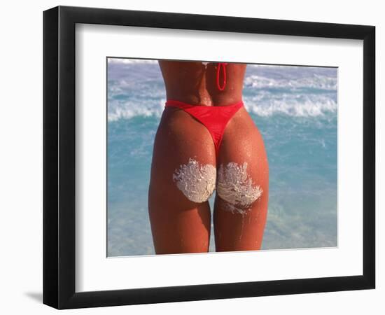 Woman in Thong at Beach with Sandy Bottom-Bill Bachmann-Framed Photographic Print