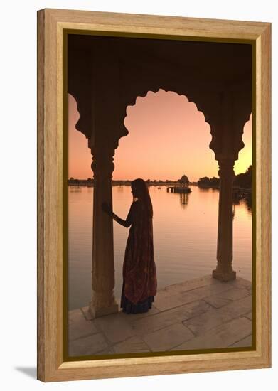 Woman in Traditional Dress, Jaisalmer, Western Rajasthan, India, Asia-Doug Pearson-Framed Premier Image Canvas