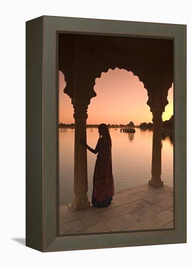 Woman in Traditional Dress, Jaisalmer, Western Rajasthan, India, Asia-Doug Pearson-Framed Premier Image Canvas