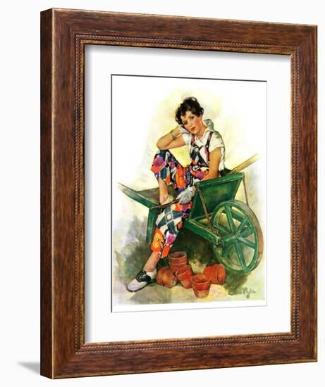 "Woman in Wheelbarrow,"June 20, 1931-Ellen Pyle-Framed Giclee Print