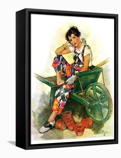 "Woman in Wheelbarrow,"June 20, 1931-Ellen Pyle-Framed Premier Image Canvas