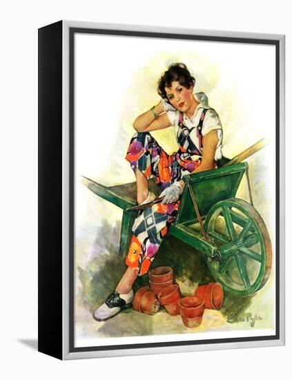 "Woman in Wheelbarrow,"June 20, 1931-Ellen Pyle-Framed Premier Image Canvas