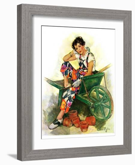 "Woman in Wheelbarrow,"June 20, 1931-Ellen Pyle-Framed Giclee Print