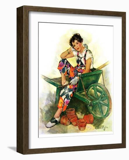 "Woman in Wheelbarrow,"June 20, 1931-Ellen Pyle-Framed Giclee Print