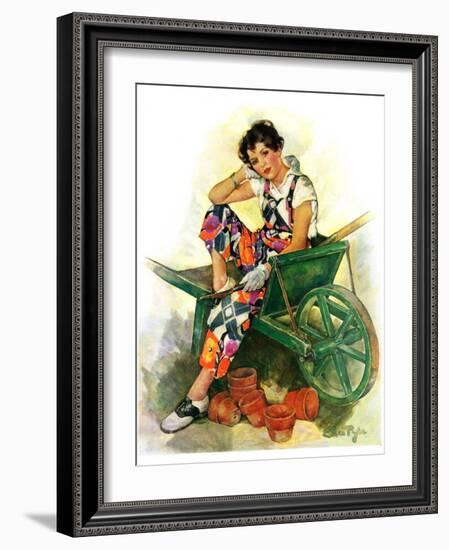 "Woman in Wheelbarrow,"June 20, 1931-Ellen Pyle-Framed Giclee Print