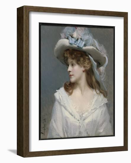Woman in White, C.1880 (Oil on Canvas)-Raimundo De Madrazo Y Garreta-Framed Giclee Print