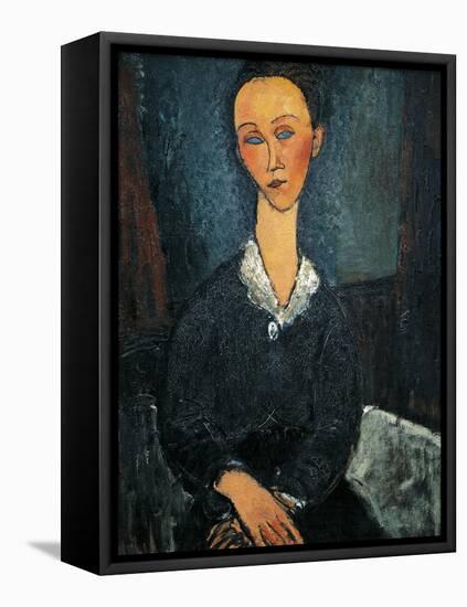 Woman in White Collar, Portrait of Lunia Czechowska, 1917-Amedeo Modigliani-Framed Premier Image Canvas