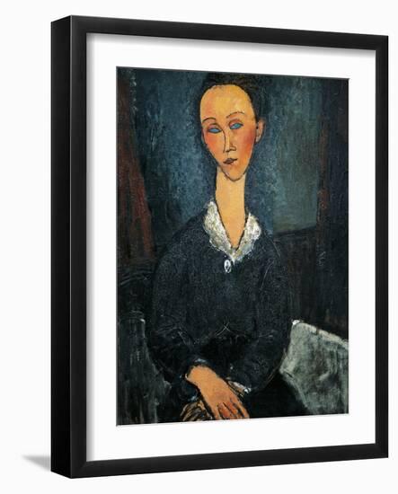 Woman in White Collar, Portrait of Lunia Czechowska, 1917-Amedeo Modigliani-Framed Giclee Print