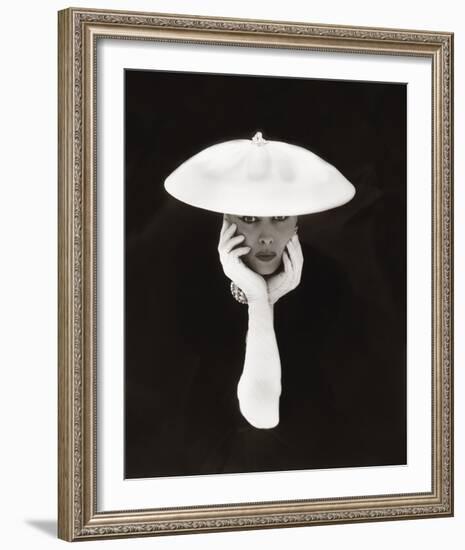 Woman in White Hat and Gloves-The Chelsea Collection-Framed Giclee Print