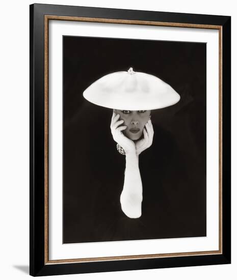 Woman in White Hat and Gloves-The Chelsea Collection-Framed Giclee Print