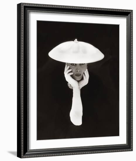 Woman in White Hat and Gloves-The Chelsea Collection-Framed Giclee Print