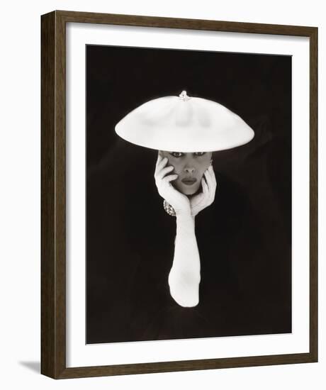 Woman in White Hat and Gloves-The Chelsea Collection-Framed Giclee Print