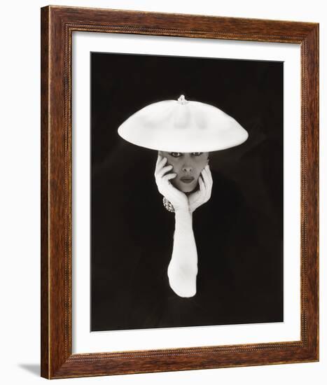 Woman in White Hat and Gloves-The Chelsea Collection-Framed Giclee Print