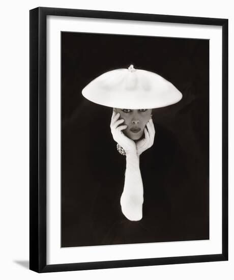 Woman in White Hat and Gloves-The Chelsea Collection-Framed Giclee Print