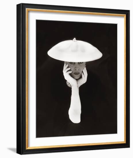 Woman in White Hat and Gloves-The Chelsea Collection-Framed Giclee Print