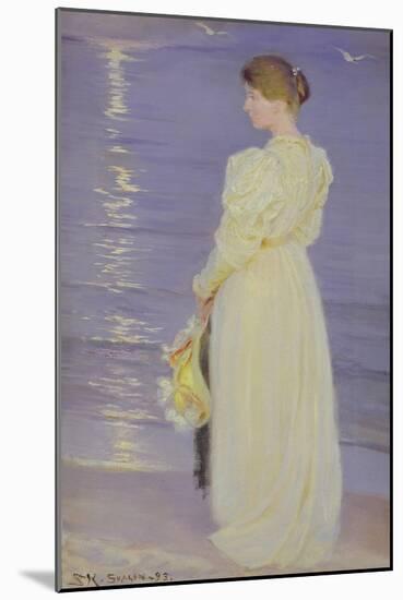Woman in White on a Beach, 1893-Peder Severin Kröyer-Mounted Giclee Print