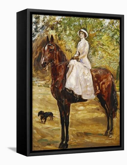 Woman in White Riding a horse-Max Slevogt-Framed Premier Image Canvas