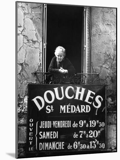 Woman in Window of Public Baths-Alfred Eisenstaedt-Mounted Photographic Print