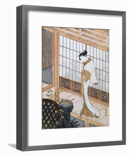 Woman in Winter Coat-Suzuki Harunobu-Framed Giclee Print