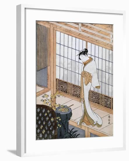 Woman in Winter Coat-Suzuki Harunobu-Framed Giclee Print