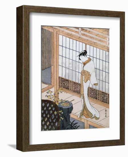 Woman in Winter Coat-Suzuki Harunobu-Framed Giclee Print