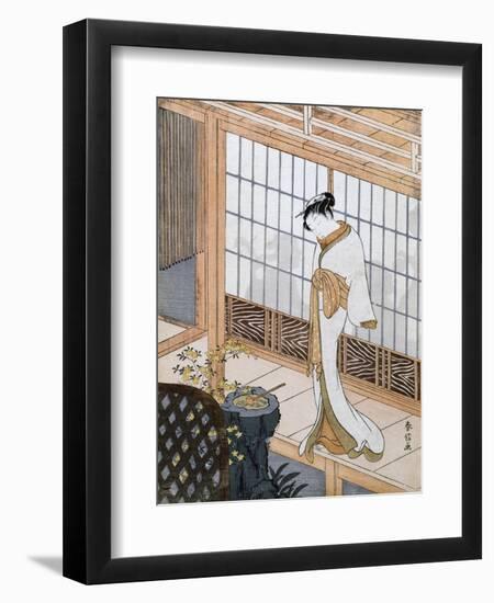 Woman in Winter Coat-Suzuki Harunobu-Framed Giclee Print