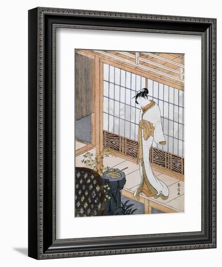 Woman in Winter Coat-Suzuki Harunobu-Framed Giclee Print