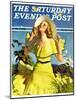 "Woman in Yellow," Saturday Evening Post Cover, June 15, 1935-Andrew Loomis-Mounted Giclee Print