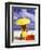 Woman in Yellow Swimsuit with Umbrella-Bill Bachmann-Framed Photographic Print