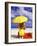 Woman in Yellow Swimsuit with Umbrella-Bill Bachmann-Framed Photographic Print