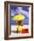 Woman in Yellow Swimsuit with Umbrella-Bill Bachmann-Framed Photographic Print