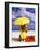 Woman in Yellow Swimsuit with Umbrella-Bill Bachmann-Framed Photographic Print