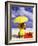 Woman in Yellow Swimsuit with Umbrella-Bill Bachmann-Framed Photographic Print