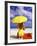 Woman in Yellow Swimsuit with Umbrella-Bill Bachmann-Framed Photographic Print