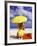 Woman in Yellow Swimsuit with Umbrella-Bill Bachmann-Framed Photographic Print