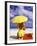 Woman in Yellow Swimsuit with Umbrella-Bill Bachmann-Framed Photographic Print