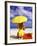 Woman in Yellow Swimsuit with Umbrella-Bill Bachmann-Framed Photographic Print