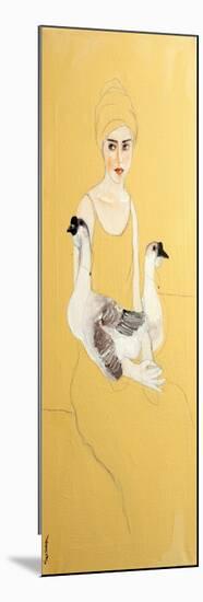 Woman in Yellow Turban with Two Ducks, 2016-Susan Adams-Mounted Giclee Print