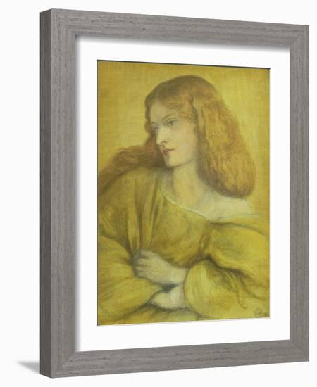 Woman in Yellow-Dante Gabriel Rossetti-Framed Giclee Print