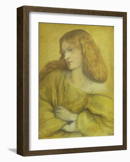 Woman in Yellow-Dante Gabriel Rossetti-Framed Giclee Print